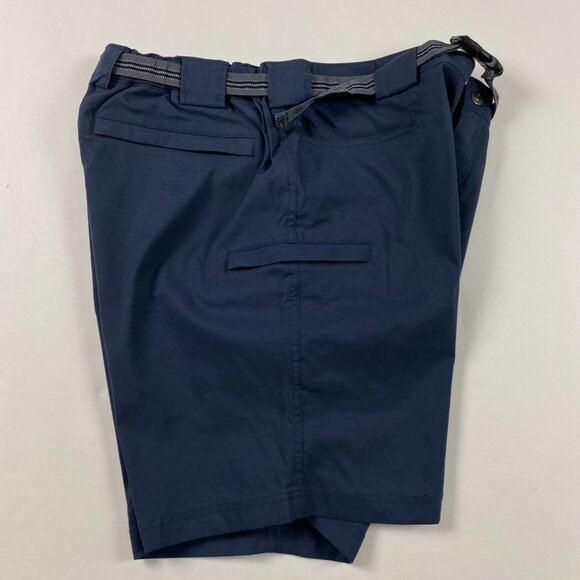 Duluth Trading Co Belted Shorts Mens XL Blue Nylon Spandex Elastic Waist - Picture 3 of 11